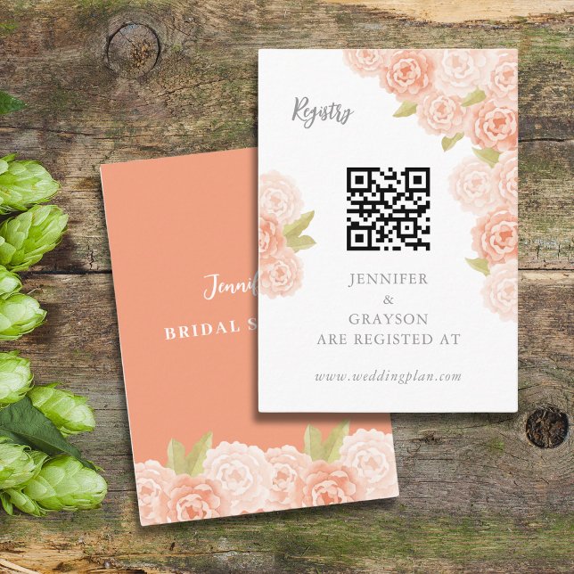 WATERCOLOR FLOWES BRIDAL SHOWER REGISTRY CARD (Creator Uploaded)