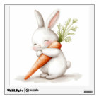 Watercolor Fluffy Bunny Carrot Love 