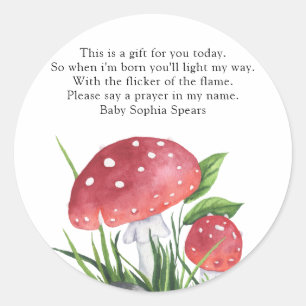 Watercolor fly agaric - prayers for candle  classic round sticker