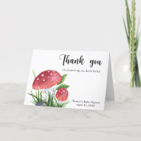 Watercolor fly agaric - thank you baby shower