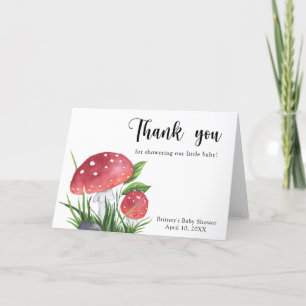 Watercolor fly agaric - thank you baby shower card
