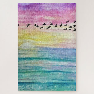 Watercolor - Flying Back Home - Birds Jigsaw Puzzle