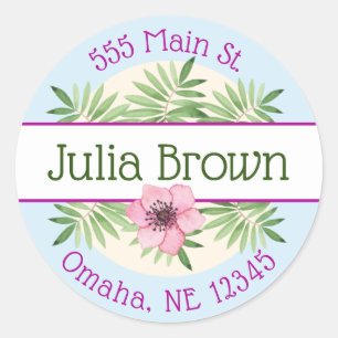 Watercolor foliage address label