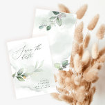 Watercolor foliage and metallic gold wedding save the date<br><div class="desc">Etherial watercolor foliage and metallic gold effect wedding save the date invite. With beautiful watercolor details. This modern wedding invite is sure to set the style for your big day.</div>