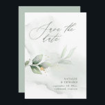 Watercolor foliage and metallic gold wedding save the date<br><div class="desc">Etherial watercolor foliage and metallic gold effect wedding save the date invite. With beautiful watercolor details. This modern wedding invite is sure to set the style for your big day.</div>