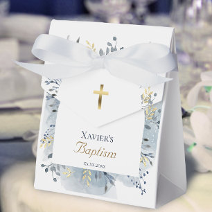 watercolor foliage Baptism Favour Box