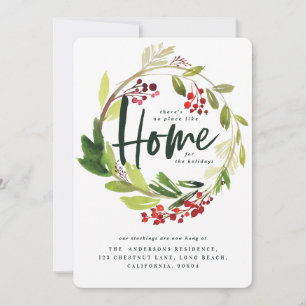 Watercolor foliage Christmas new home holiday