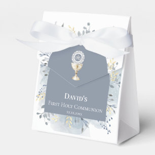 watercolor foliage First Holy Communion Favour Box