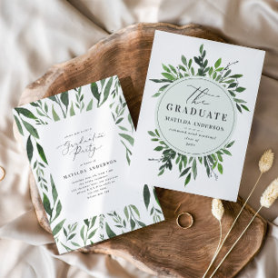 watercolor foliage graduation announcement/invite invitation
