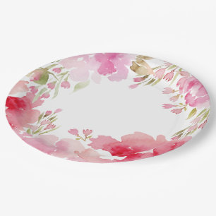Watercolor Foliage Paper Plate