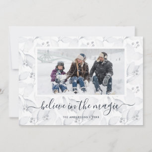 Watercolor Foliage Photo Belive Christmas Cards