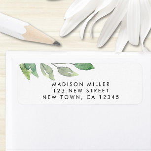  Watercolor Foliage Return Address Label