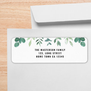 Watercolor Foliage Return Address  Label