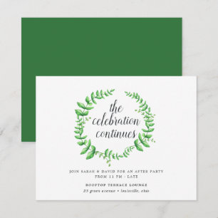 Watercolor Foliage Wedding After Party Invitation