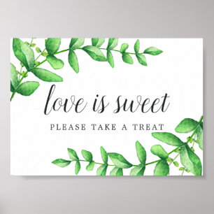 Watercolor Foliage  Wedding Dessert Bar Sign