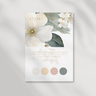 Watercolor Foliage Wedding Pastel Attire Card