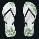 Watercolor Foliage Wedding Thongs<br><div class="desc">This design features luscious tropical watercolor green foliage with a modern and simplistic look. Coordinates with our Watercolor Foliage Wedding paper products and accessories. A great wedding favour for all the bridesmaids.</div>