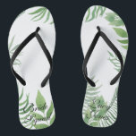 Watercolor Foliage Wedding Thongs<br><div class="desc">This design features luscious tropical watercolor green foliage with a modern and simplistic look. Coordinates with our Watercolor Foliage Wedding paper products and accessories. A great wedding favour for all the bridesmaids.</div>