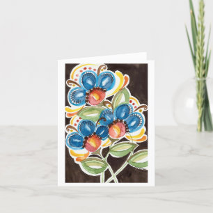 Watercolor Folk Art Notecard