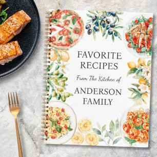 Watercolor Foods Family Personalized Recipe Book