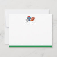 Watercolor Football and Helmet Green