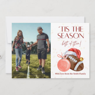 Watercolor Football Season Christmas Card