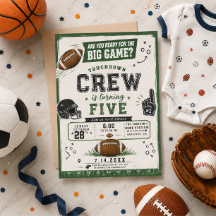 watercolor football soccer baby shower invitation