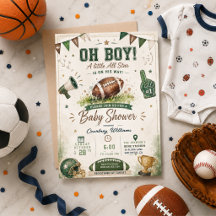 watercolor football soccer baby shower