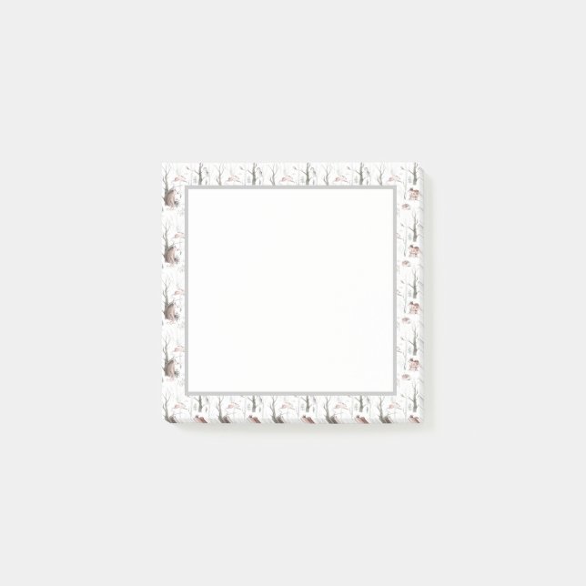 Watercolor Forest Animals Post-it Notes (Front)