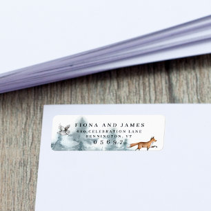 Watercolor Forest Animals Return Address Label