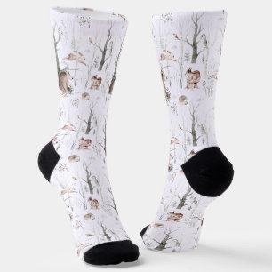 Watercolor Forest Animals Socks