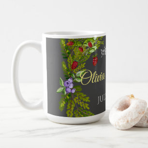 Watercolor forest berries and mushrooms wedding wr coffee mug