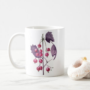 Watercolor Forest Berries in Magenta Tones Coffee Mug