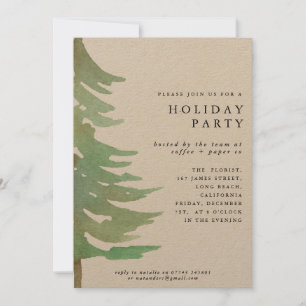 Watercolor forest corporate party invitation