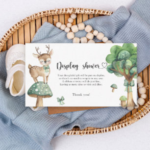 Watercolor forest deer display shower card