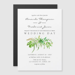 Watercolor Forest Greenery Wedding Invitation