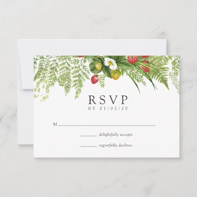 Watercolor Forest Greenery Wedding RSVP Card (Front)