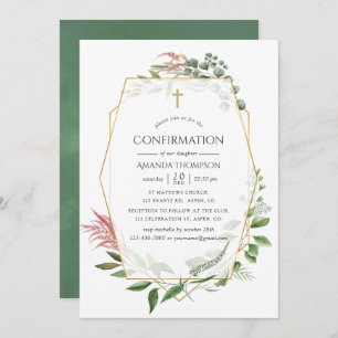 Watercolor Forest Herbarium Geometric Confirmation Invitation