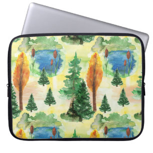 Watercolor forest laptop sleeve