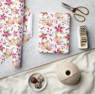 Watercolor Forest Leaves Wrapping Paper