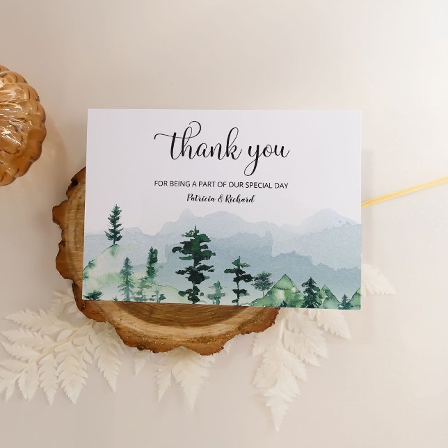 Watercolor Forest Outdoor Wedding Thank You (Creator Uploaded)