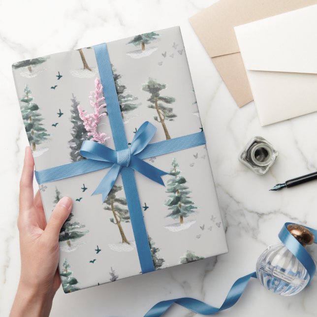 Watercolor Forest Pattern  Wrapping Paper (Gifting)