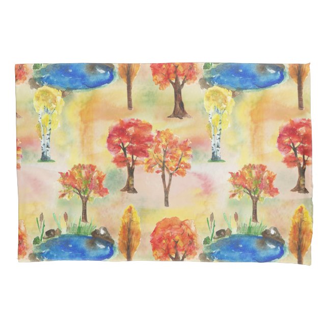 Watercolor forest pillowcase (Front)