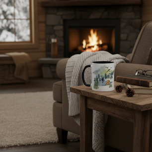 Watercolor forest scene mug