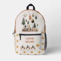 Watercolor Forest Scenery Cute Sun Pattern Name