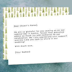Watercolor Forest Thank You Card