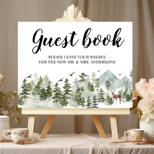 Watercolor Forest   Trees And Deer Poster