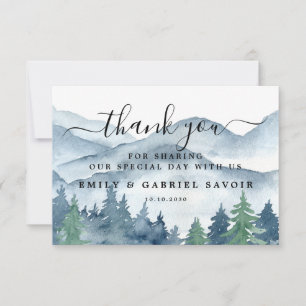 Watercolor Forest Wedding Thank You Card