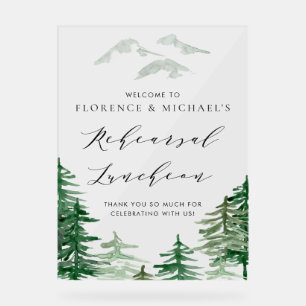 Watercolor Forest Woodland Rehearsal Brunch Acrylic Sign