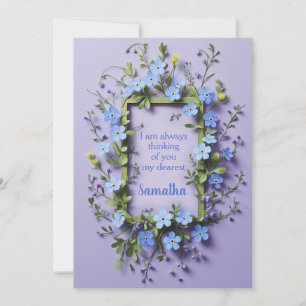 Watercolor Forget-Me-Not flower Frame 18 Holiday Card
